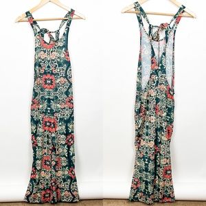 Beach Riot Floral Jumpsuit in Red and Green